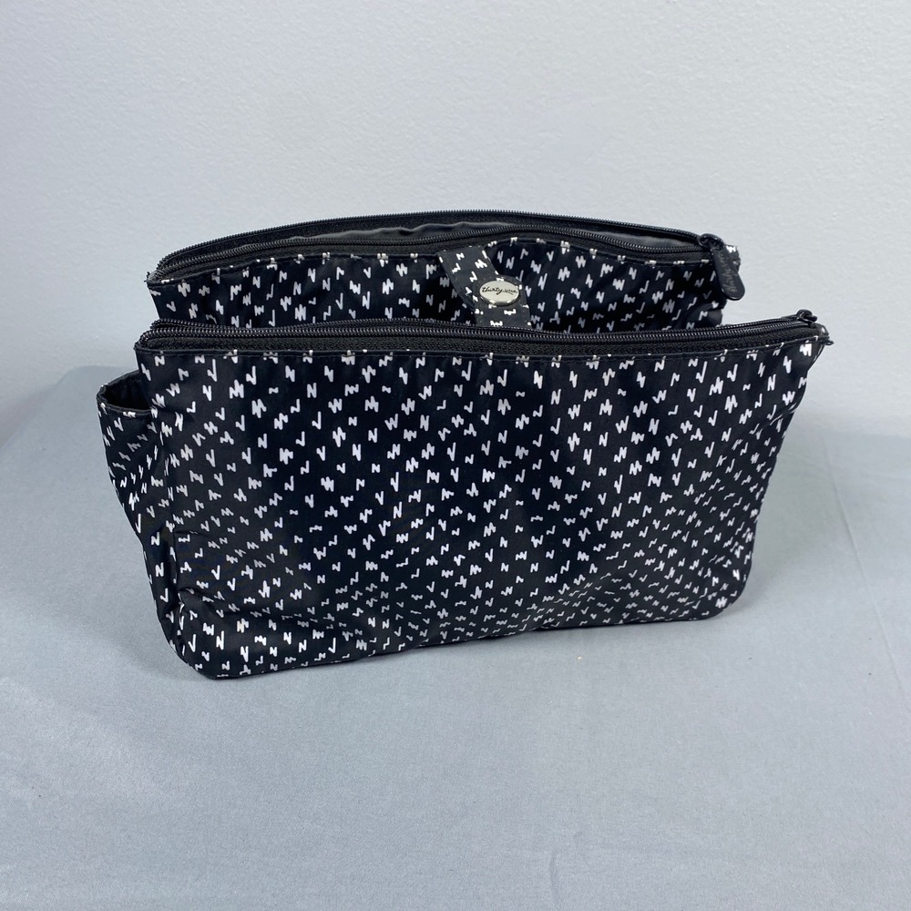 Thirty-One Swap-It Pocket Bag Purse Organizer Black White Lil Scribble